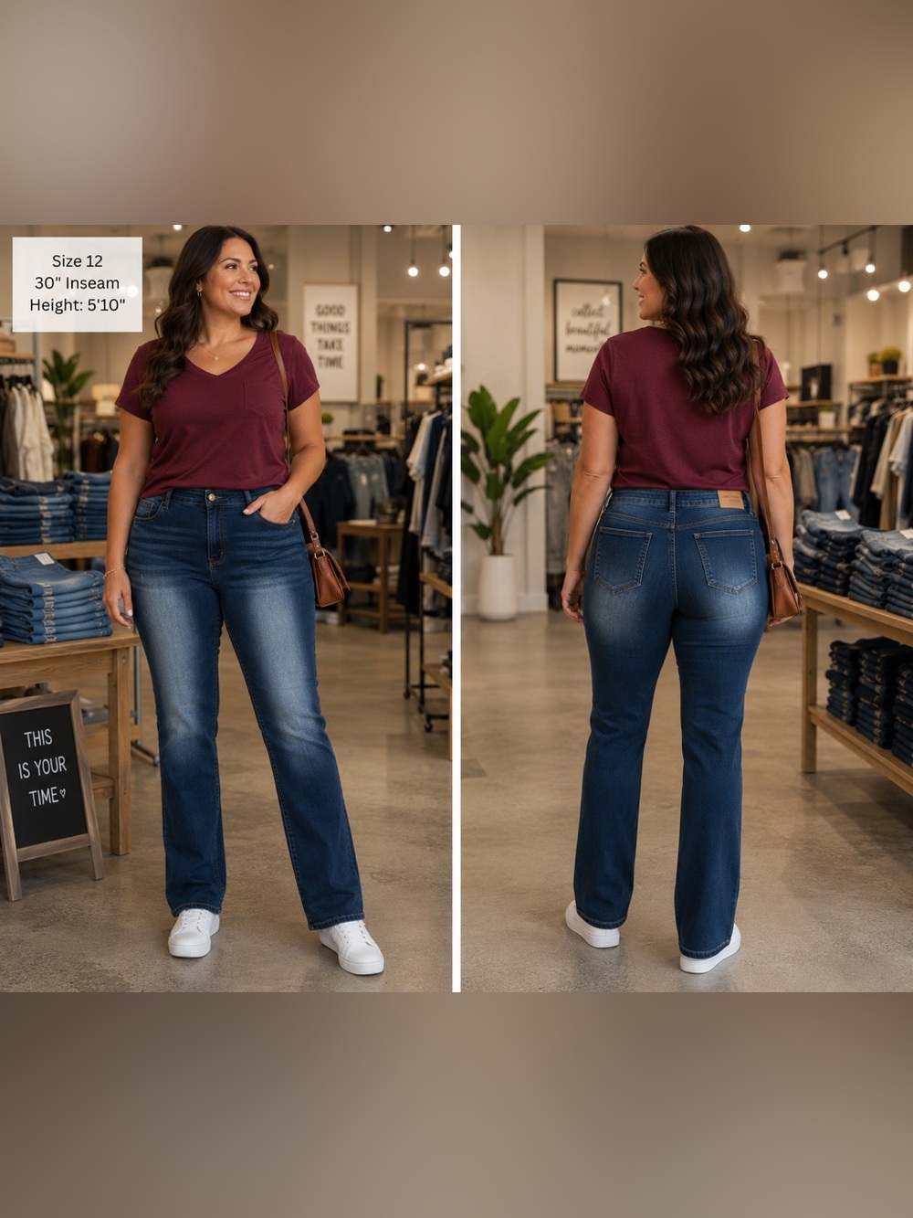 High-Rise Bootcut Women’s Jeans in Dark Blue, Size Large/12 - Picture 10 of 10